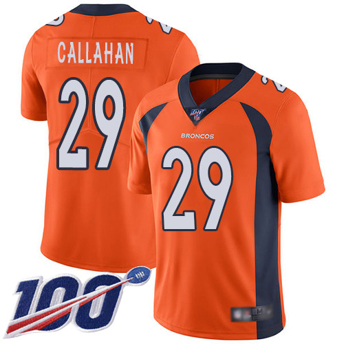 Men Denver Broncos 29 Bryce Callahan Orange Team Color Vapor Untouchable Limited Player 100th Season Football NFL Jersey